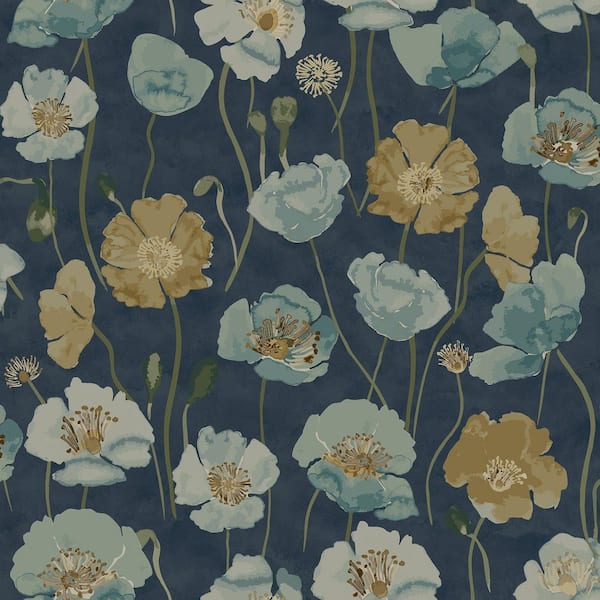 Adelia Indigo Blue Peel and Stick Wallpaper