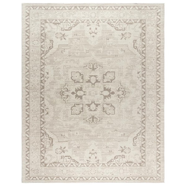 Trevi Remy Cream 9 ft. x 13 ft. Oriental High-Low Indoor Area Rug