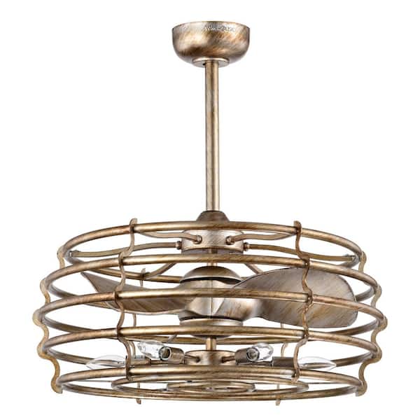 Warehouse of Tiffany Bailey 25 in. 6-Light Indoor Matte Black and Gold Ceiling Fan with Light Kit and Remote Included