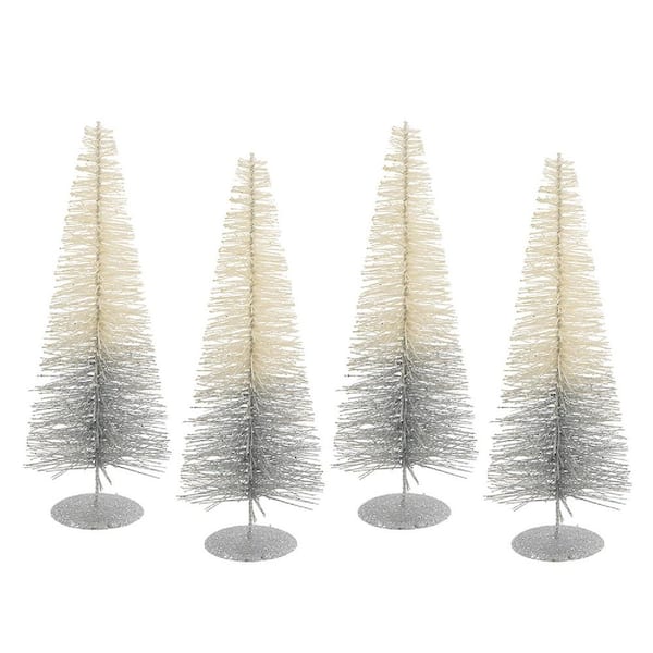 Ombre Trees - 15.7 in. H - Set of 4 - White/Silver