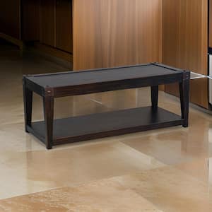 20 in. Black Rectangle Wood Coffee Table