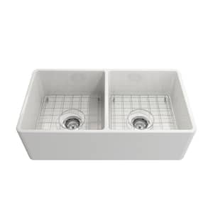 14.25 in. x 15.25 in. Sink Grid for 33 in. Apron Front Fireclay Double Bowl Kitchen Sink in Stainless Steel