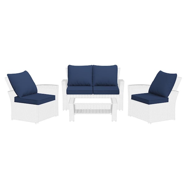 Outdoor 4 in. Cushion Replacement Set for Seats and Backs (Includes 4 Seat Cushions and 4 Back Cushions)