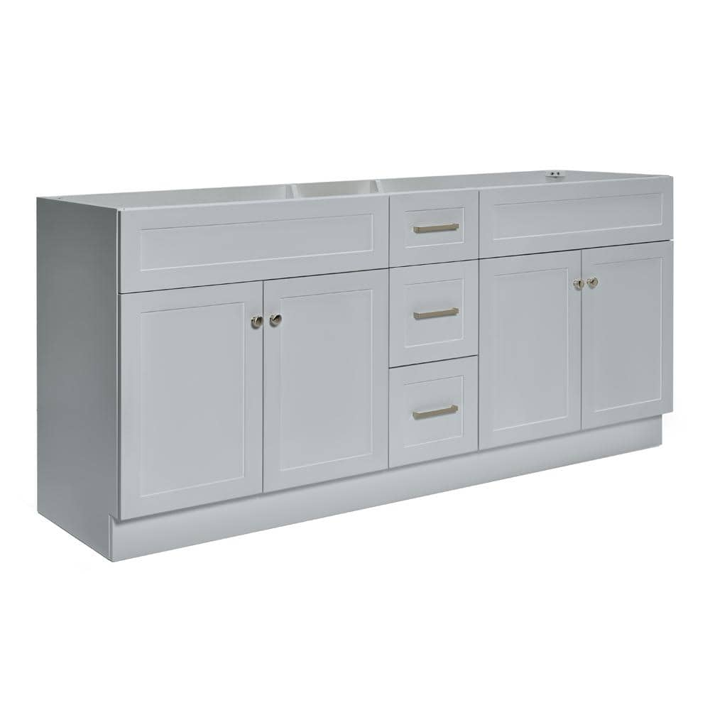 Hamlet 72 in. W x 21.5 in. D x 34.5 in. H Double Freestanding Bath Vanity Cabinet without Top in Grey -  ARIEL, F072D-BC-GRY