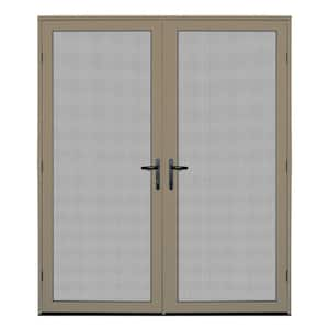 64 in. x 80 in. Desert Sand Surface Mount Ultimate Security Screen Door with Meshtec Screen