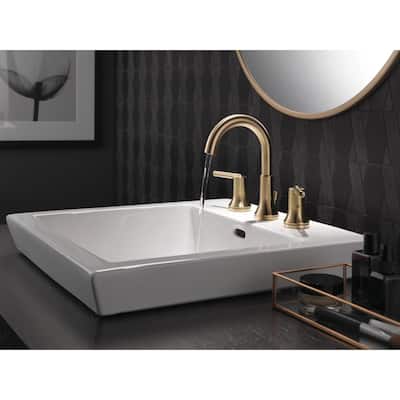 Trinsic 8 in. Widespread 2-Handle Bathroom Faucet with Metal Drain Assembly in Champagne Bronze
