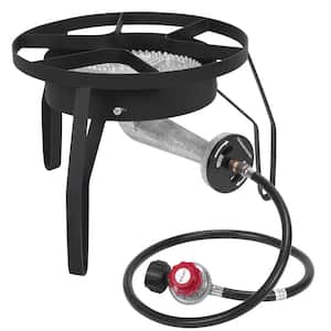Portable 1-Burner Propane Grill in Black with Tube