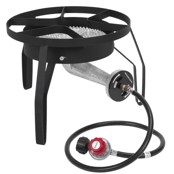 Winado Portable 1-Burner Propane Grill in Black with Tube