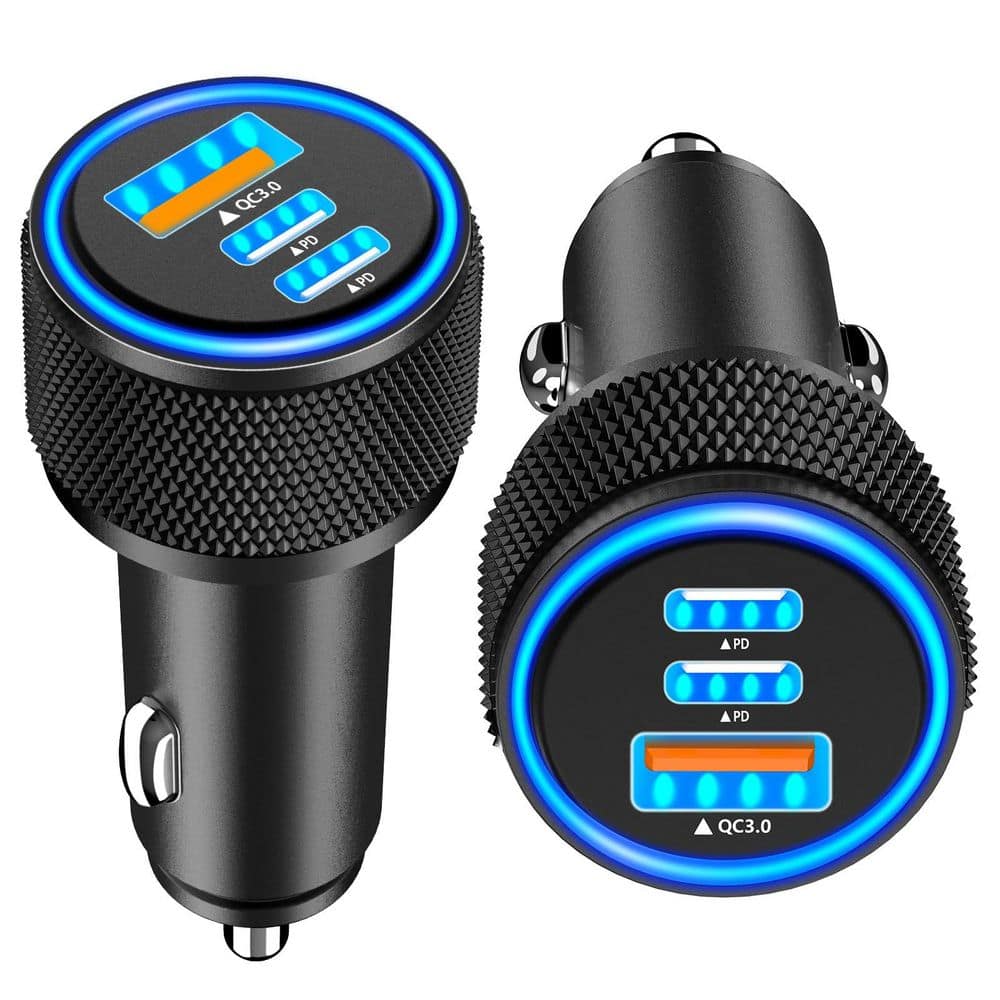 USB C Car Charger Accessory in Black Fast Charging for iPhone 17/16/15/14/13/12 Pro Max Galaxy Pixel 2 Pack price history on PriceWatchPro