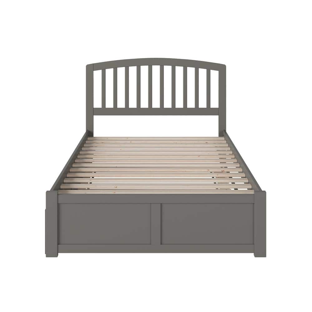 Richmond Gray Full Platform Bed with Trundle and Slats