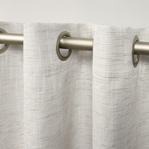 Burke Latte Solid Polyester 52 in. W x 84 in. L Grommet Top Blackout Curtain Panel (Set of 2)