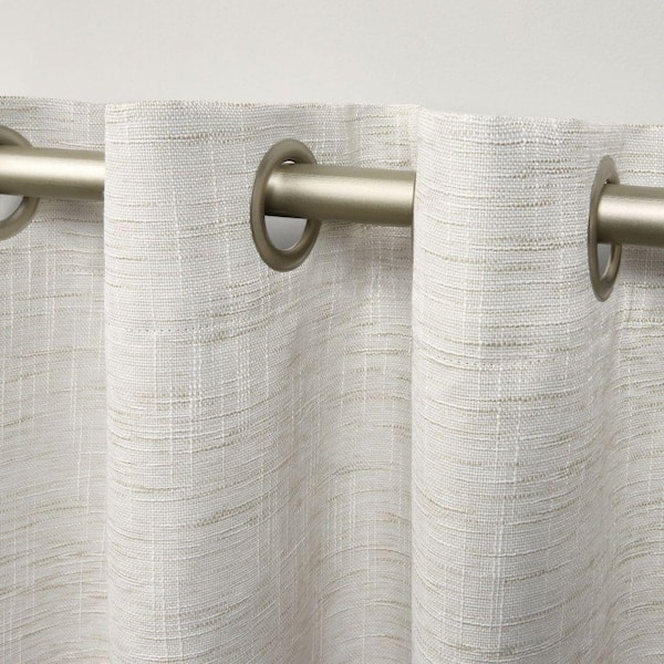 Burke Latte Polyester Solid 52 in. W x 96 in. L Grommet Blackout Curtain (Set of 2)