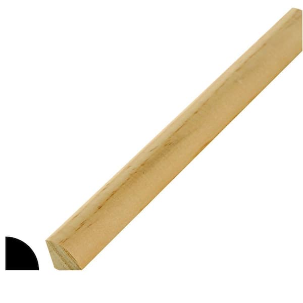 3/4 in. D x 3/4 in. W x 96 in. L Unfinished Poplar Wood Quarter Round Moulding