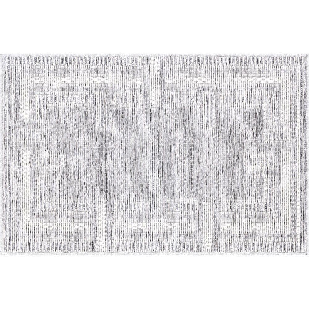 Bailey Gray 2 ft. x 3 ft. Transitional Geometric Flat Weave Polypropylene Rectangle Indoor/Outdoor Area Rug price history on PriceWatchPro