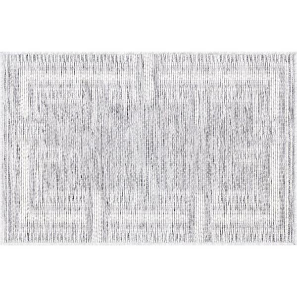 Bailey Gray 2 ft. x 3 ft. Transitional Geometric Flat Weave Polypropylene Rectangle Indoor/Outdoor Area Rug