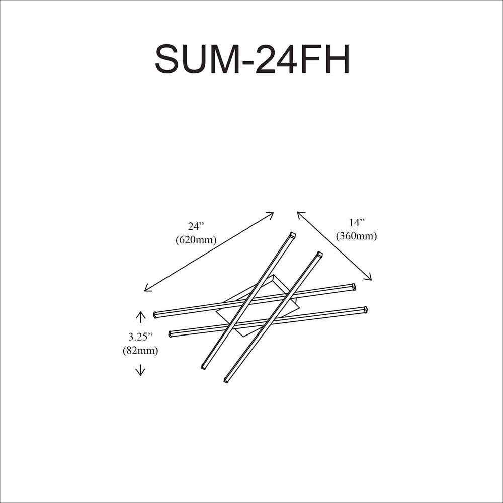 Summit 24" Matte Black Contemporary LED Flush Mount Ceiling Light