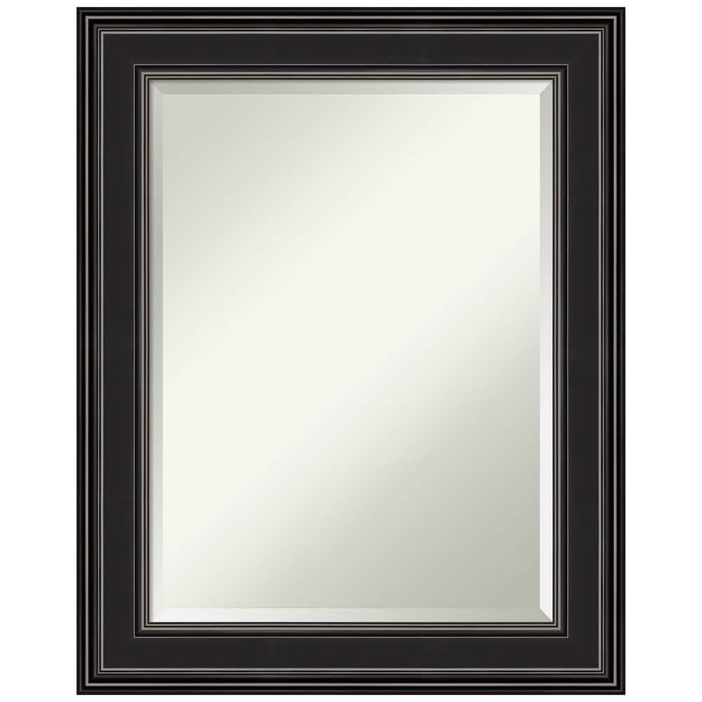 Ridge Black Silver-Edged 29.75" x 23.75" Rectangular Polystyrene Framed Wall Mirror