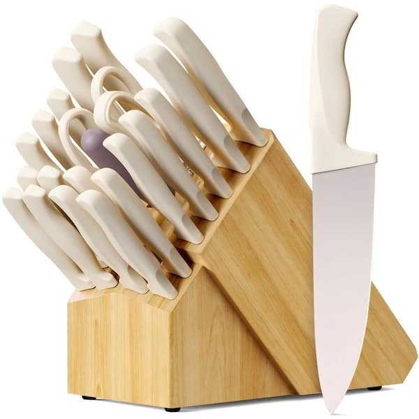 22-Pieces Kitchen Knife Set with Block and Built-in Sharpener, Ultra-Sharp High Carbon Stainless Steel Knives
