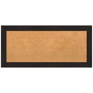 Furniture Espresso 33.50 in. x 15.50 in. Narrow Framed Corkboard Memo Board