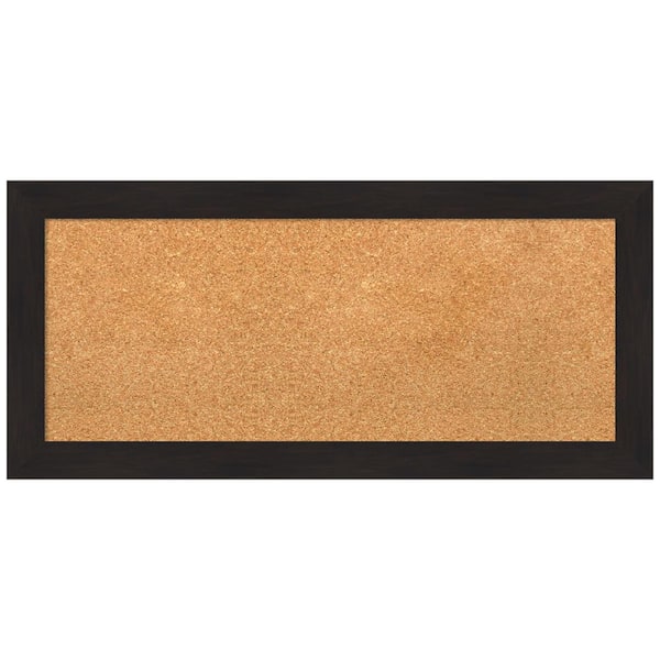 Amanti Art Furniture Espresso 33.50 in. x 15.50 in. Narrow Framed Corkboard Memo Board