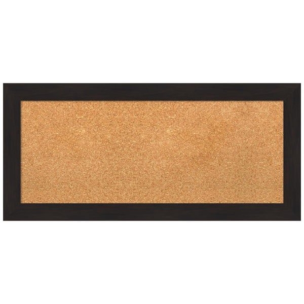 Amanti Art Furniture Espresso 33.50 in. x 15.50 in. Narrow Framed Corkboard Memo Board