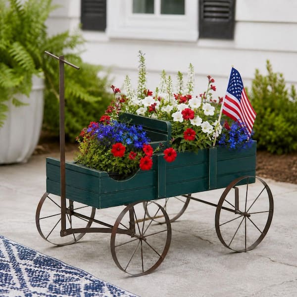 Shine Company 27.75 in. L Green Cedar Wood Buckboard Amish Wagon