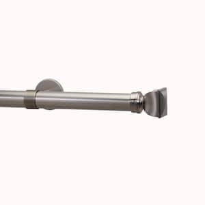 Metro 72 in. Bling Non-Telescoping Single Window Curtain Rod Set in Stainless