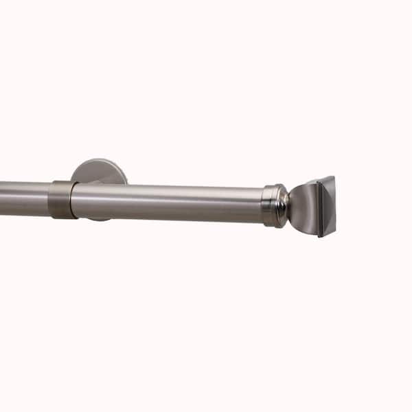 Art Decor Metro 84 in. Bling Non-Telescoping Single Window Curtain Rod Set in Stainless