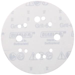 5 in. 60-Grit Universal Hole Random Orbital Sanding Disc with Hook and Lock Backing (50-Pack)