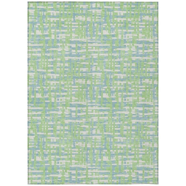 Chantille Machine Washable Indoor/Outdoor Abstract ACN1060 Mint 8 ft. x 10 ft. Area Rug