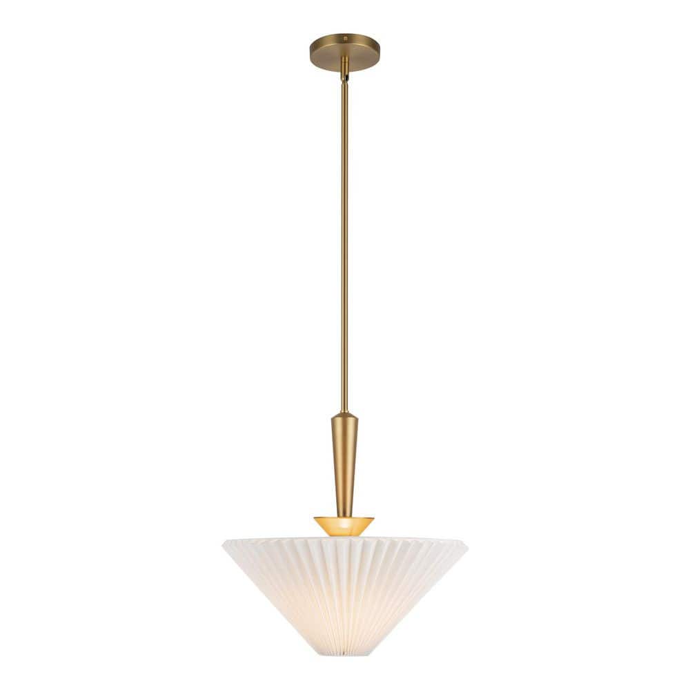 Bridgette 16-in 1 Light 60-Watt Brushed Gold/Folded White Pendant Light price history on PriceWatchPro