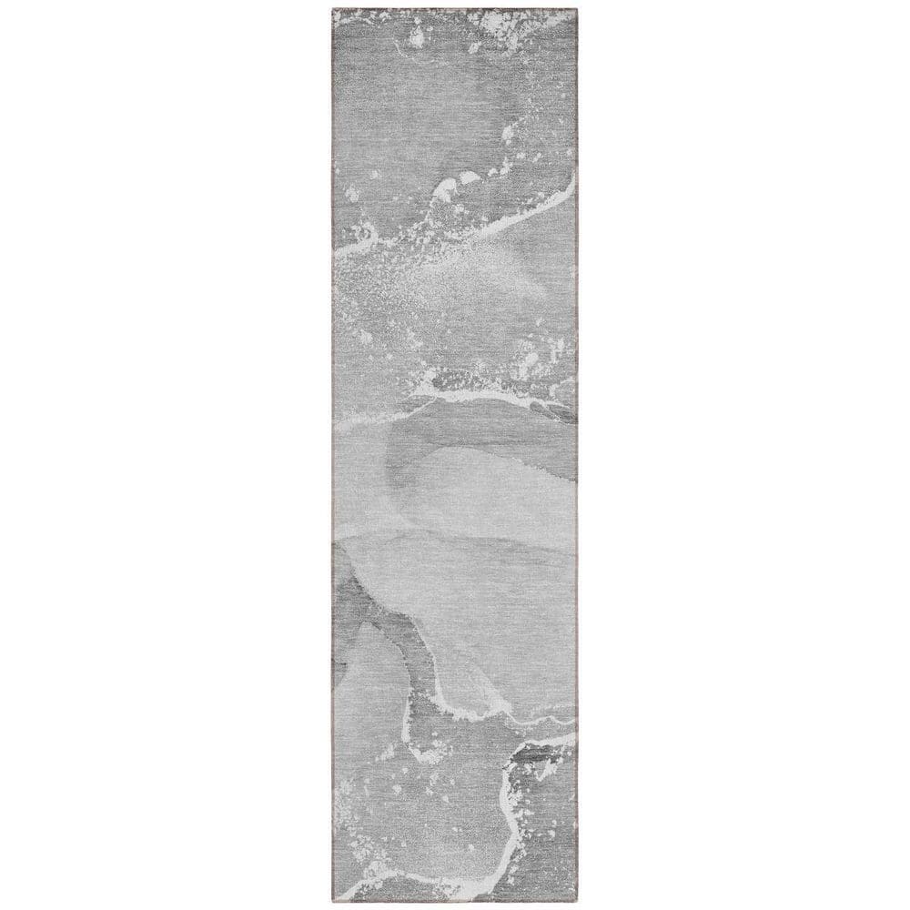 Gray 2 ft. x 8 ft. Woven Abstract Polyester Runner Indoor / Outdoor Area Rug price history on PriceWatchPro