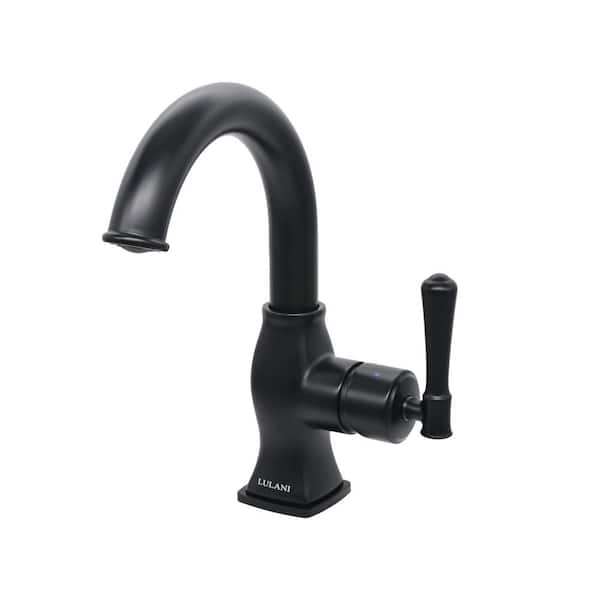 Lulani Aurora 1-Handle Single Hole Bathroom Faucet in Matte Black