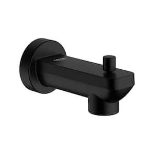 Lineare Wall Mount Tub Spout Trim Kit with Diverter in Matte Black (Valve and Handles Not Included)