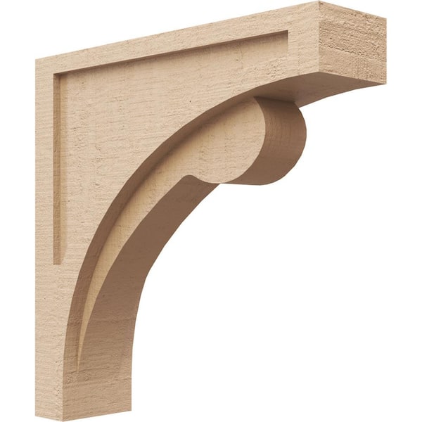 Ekena Millwork 5-in. x 20-in. x 20-in. Series 1 Thin Viola Rough Cedar Woodgrain Timberthane Polyurethane Corbel, Primed Tan