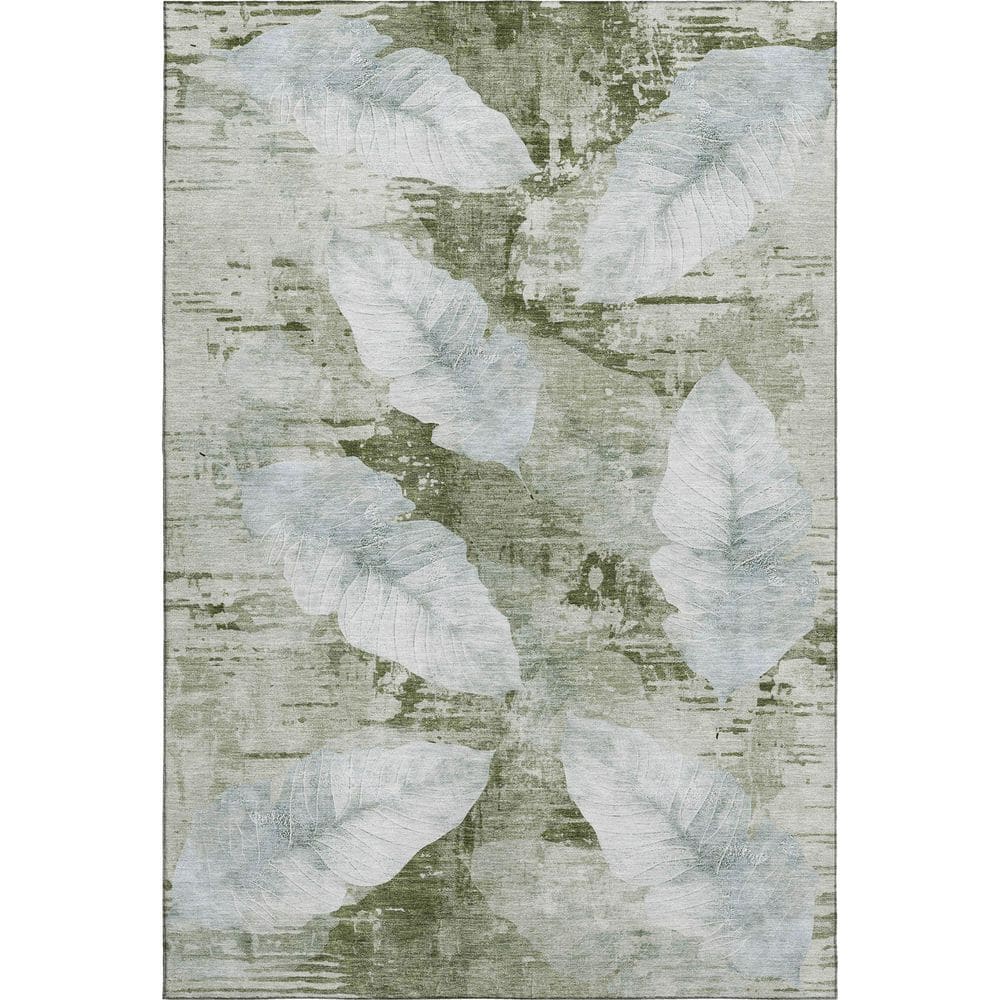Mayfield Premium Machine Washable Abstract AMF2172 Aloe 3 ft. x 5 ft. Area Rug price history on PriceWatchPro