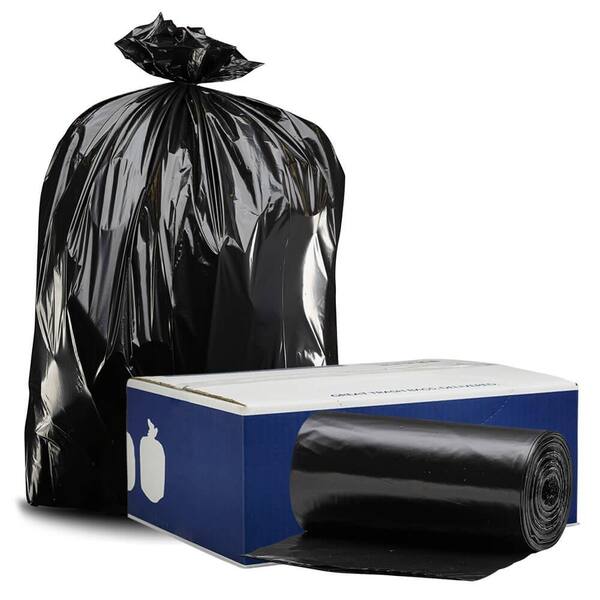 60 Gal Thick 1.3 mil Black Drum Liner Trash Garbage Bags 100/Case 