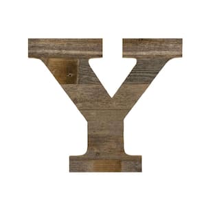 Rustic Large 16 in. Free Standing Natural Weathered Gray Monogram Wood Letter -Y Decorative