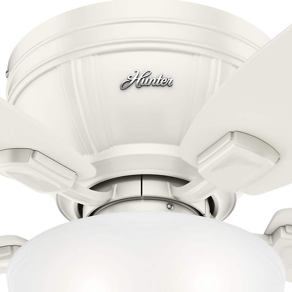 52'' Fresh White Low Profile Ceiling Fan with LED Light