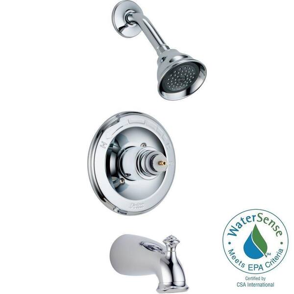 Delta Leland 1Handle 1Spray Tub and Shower Faucet Trim Kit in Chrome