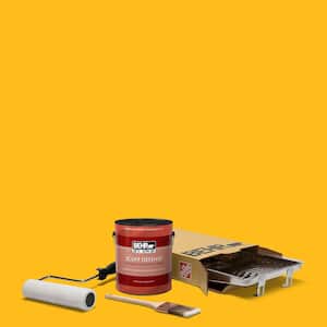 1 gal. P290-7 Laser Lemon Ultra Extra Durable Flat Interior Paint and Wooster Set All-in-1 Project Kit (5-Piece)