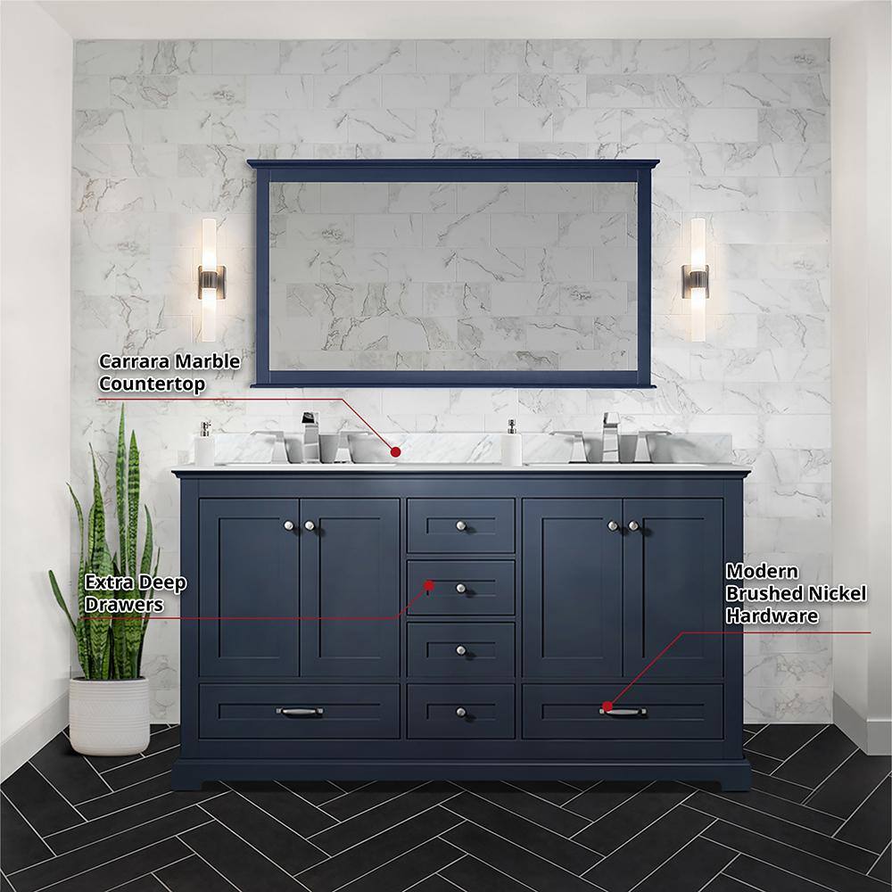 Dukes 59" Freestanding Double Vanity Cabinet in Navy Blue