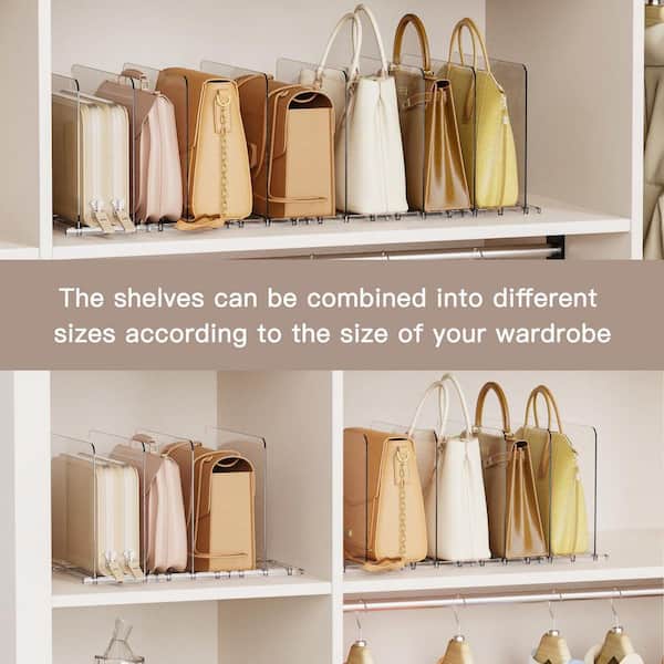 Lynzavix Adjustable Closet Purse Organizer Rack 28.8 in. Shelf