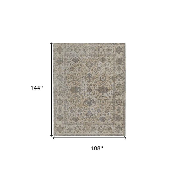 9 ft. x 12 ft. Gray, Ivory Solid Color Area Rug