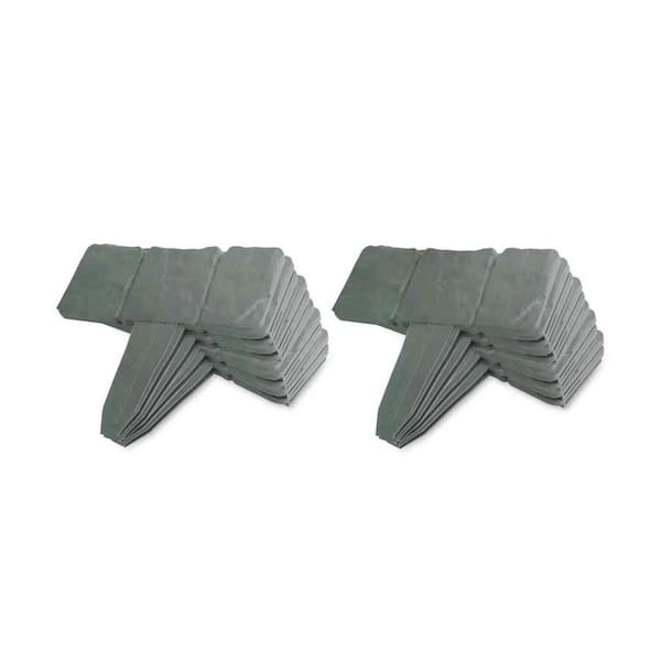 20-Pieces Cobbled Stone Effect Plastic Garden Lawn Border Edging, Grey
