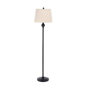 Barker 61 in. Black Metal Contemporary Floor Lamp with Shade