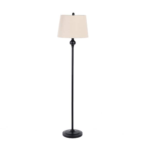 Black Metal Contemporary Floor Lamp, Contemporary Floor Lamp With Table