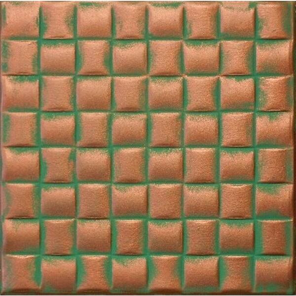 A La Maison Ceilings Cobblestone Copper Patina 1.6 ft. x 1.6 ft. Decorative Foam Glue Up Ceiling Tile (21.6 sq. ft./case)
