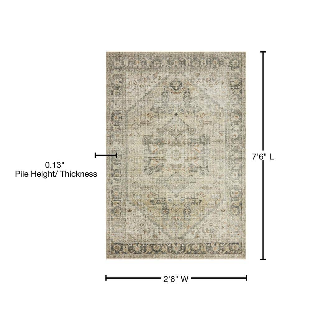 Gray Oriental Synthetic Runner Rug 2'-6" x 7'-6"