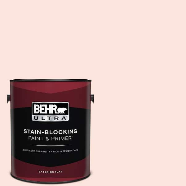 BEHR ULTRA 1 gal. #180A-1 Cloud Pink Flat Exterior Paint & Primer